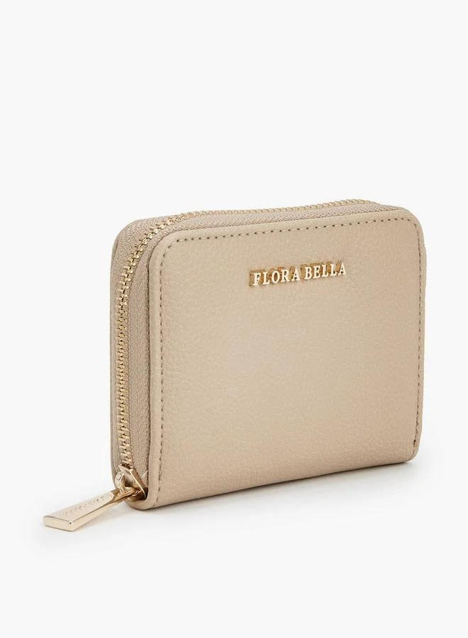 Flora Bella By Shoexpress Textured Wallet With Zip Closure